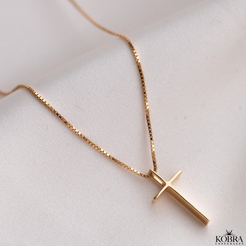 "Debora" 18 carat gold plated cross necklace