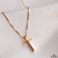 "Debora" 18 carat gold plated cross necklace