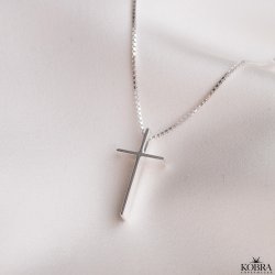 "Debora" slv halskde med lille kors