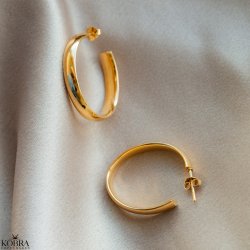 "Debra" guld ovale reringe / hoops