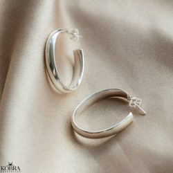 "Debra" chunky ovale hoops / reringe i sterling slv