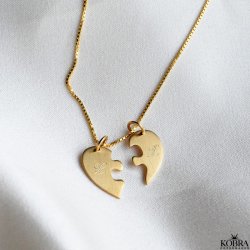 "Friends forever"  Friend necklace with heart in gold