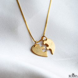 "Friends forever"  Friend necklace with heart in gold