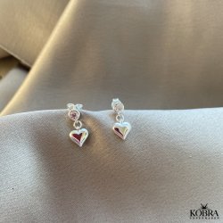 "Desire" slv hjerte reringe med hvide sten