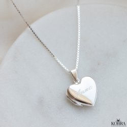 "Diana" slv hjertemedaljon med personlig gravering