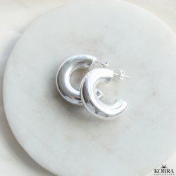 "Dina" chunky slv reringe