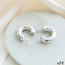 "Dina" chunky slv reringe