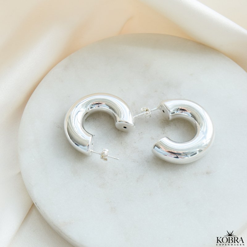 "Dina" chunky slv reringe