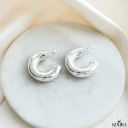 "Dina" chunky slv reringe