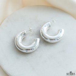 "Dina" chunky slv reringe