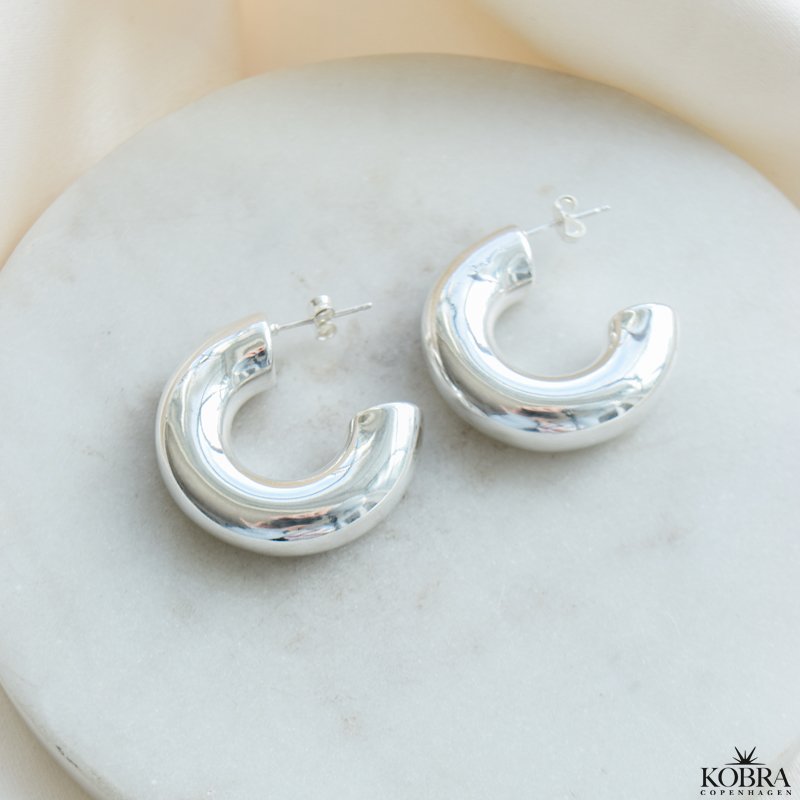 "Dina" chunky slv reringe