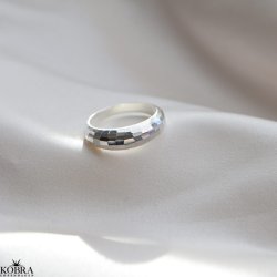 "Disco" chunky silver ring