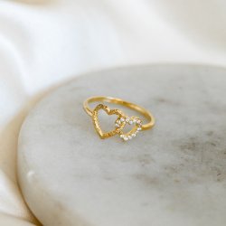 "Ever After" Hjerte ring i forgyldt