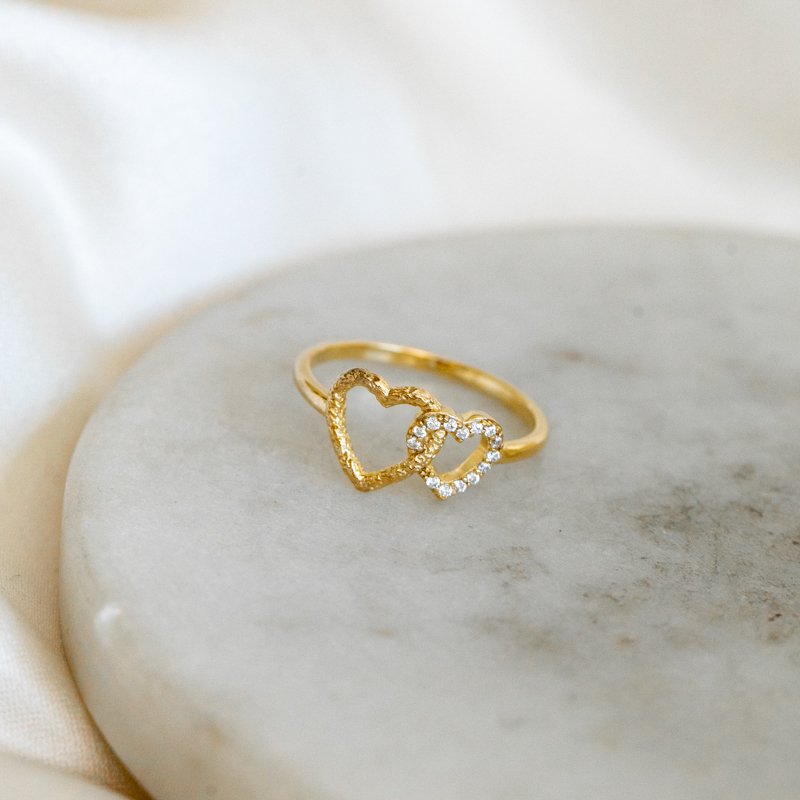 "Ever After" Hjerte ring i forgyldt