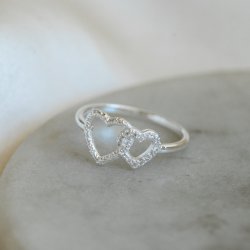 "Ever After" Hjerte ring i s�lv