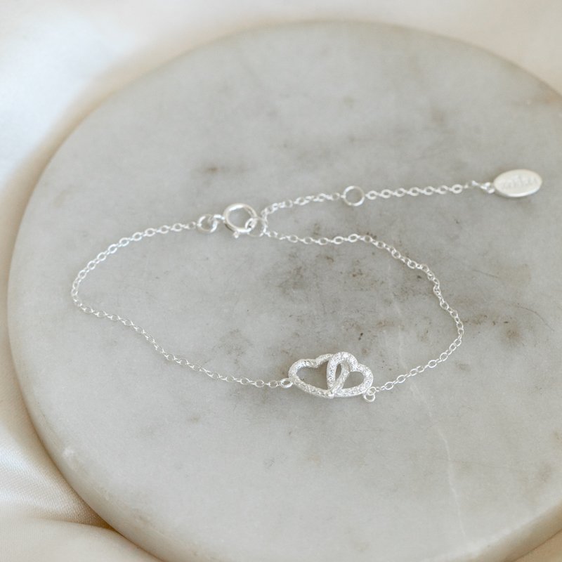 "Ever After" silver heart bracelet