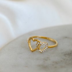 "Ever After" Hjerte ring i forgyldt