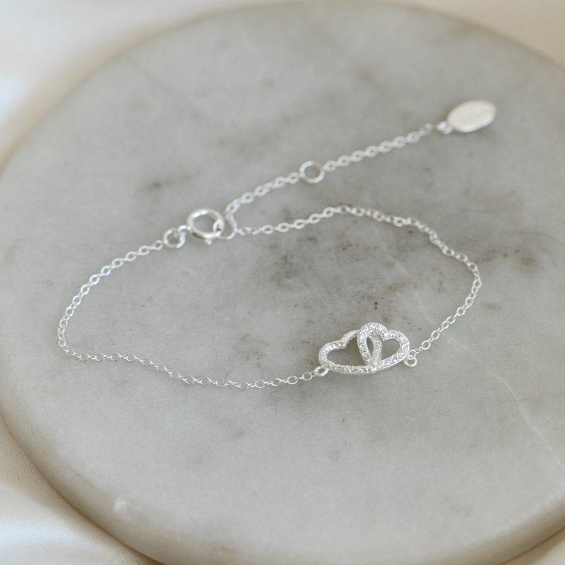 "Ever After" silver heart bracelet
