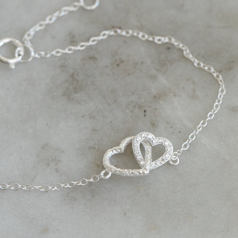 "Ever After" silver heart bracelet