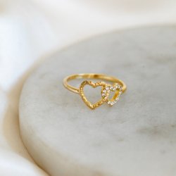 "Ever After" Hjerte ring i forgyldt
