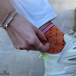 "Free" klassisk slv kors armbnd