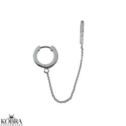 "Sienna" silver earrings with different colored stones for 2 holes in the ears