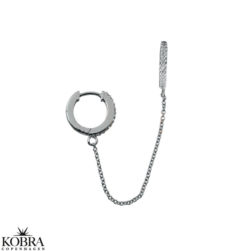 "Sienna" silver earrings with different colored stones for 2 holes in the ears