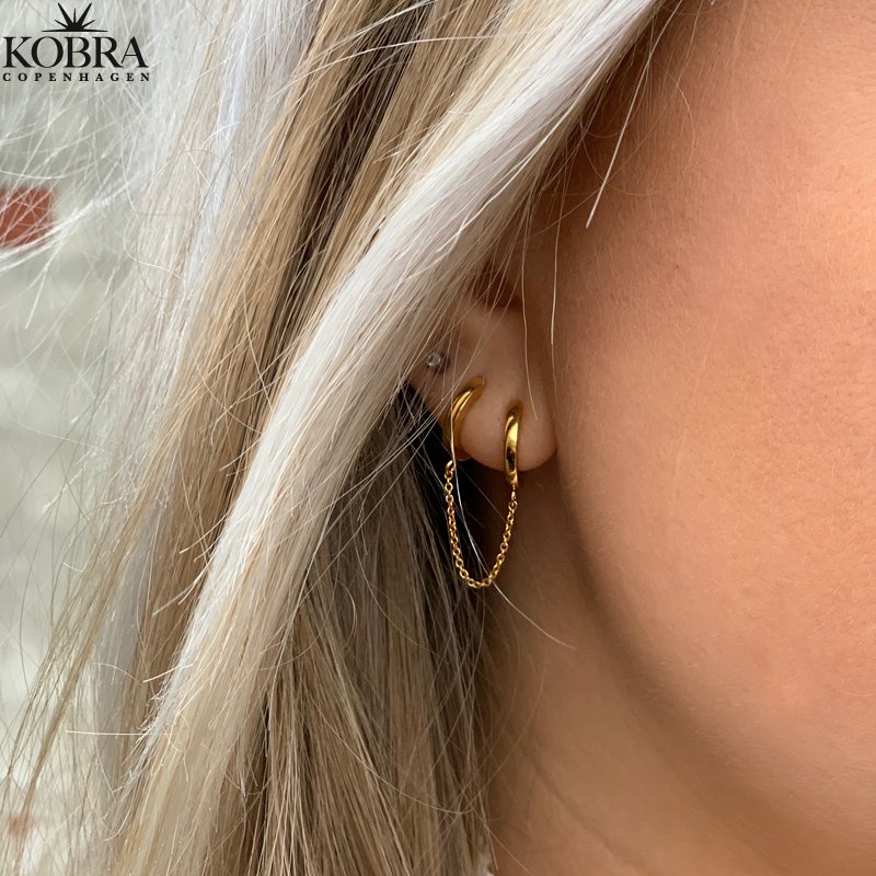 "Sienna" double hoops in gold