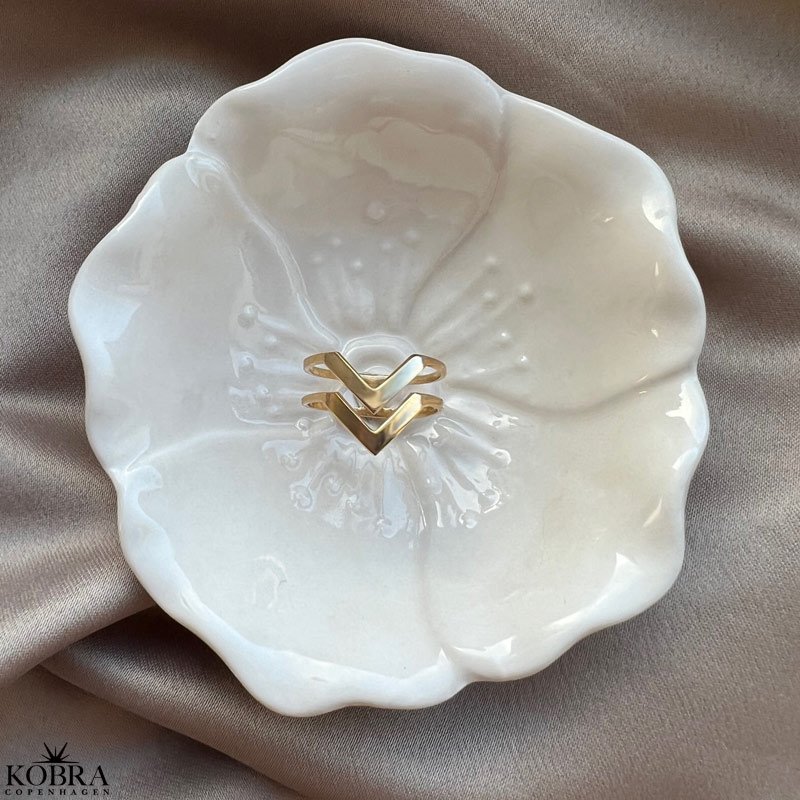 Double Lennox ring in gold