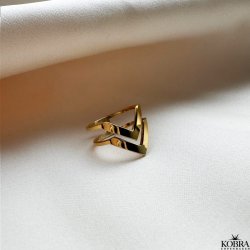 Double Lennox ring in gold