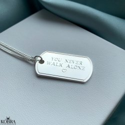 "Salem" silver dogtag necklace with engraving