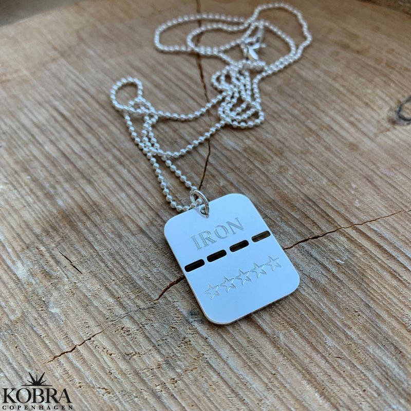 "Ricky" Dogtag i slv, 2 delt inklusiv gravering