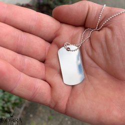 "Hector" slv Dogtag halskde (str. L) med personlig gravering