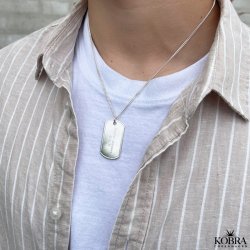 "Salem" silver dogtag necklace with engraving