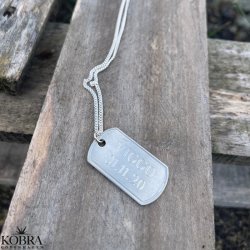 "Salem" silver dogtag necklace with engraving