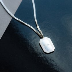 "Tarot" herrehalskde med din gravering i slv (Large) 2 mm panzerkde