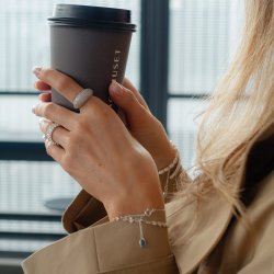 "Domino" pav� dome ring i sterling s�lv med zirkonia