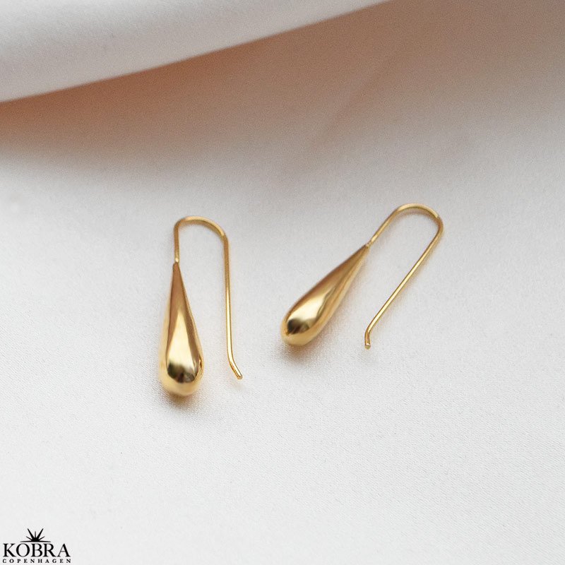 "Water Drop" 18k gold plated drop earrings