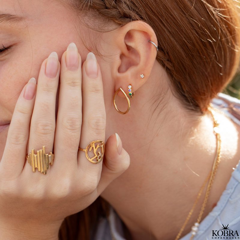 "Ingrid" 18 karat forgyldte drbe reringe