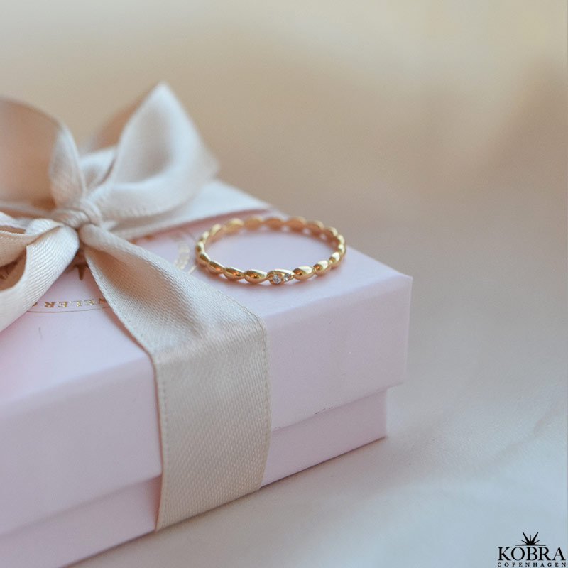 "Jessica" ring 18k forgyldt med zirkonia