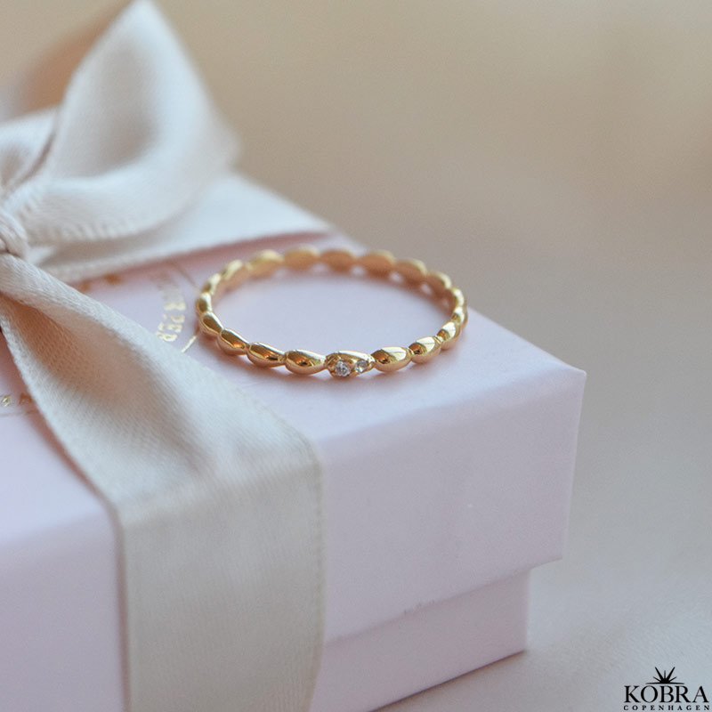 "Jessica" ring 18k forgyldt med zirkonia