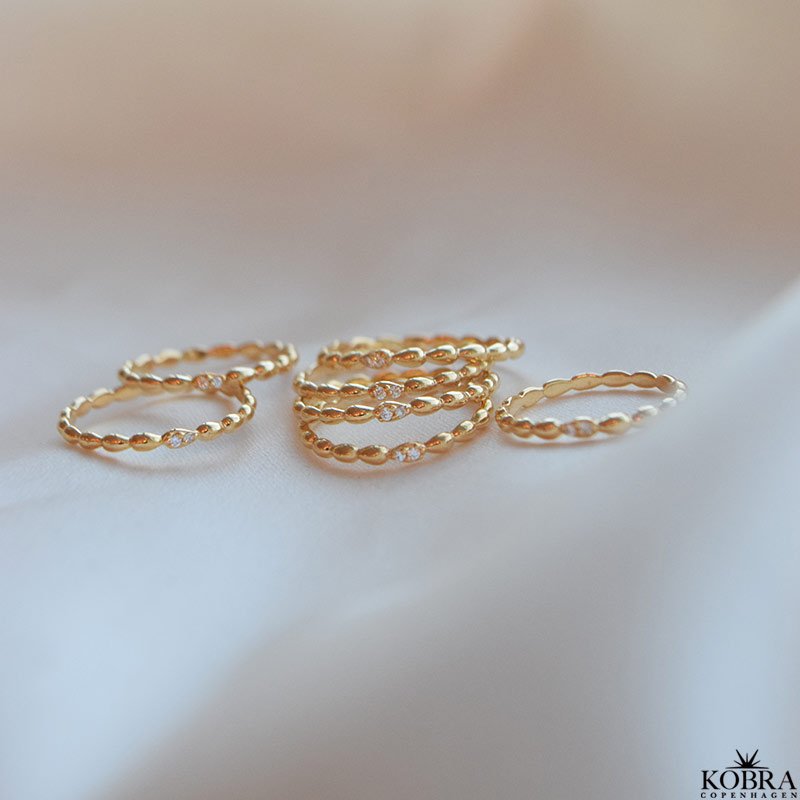 "Jessica" ring 18k forgyldt med zirkonia