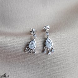 "Dripple" silverearrings with drop-shaped stones