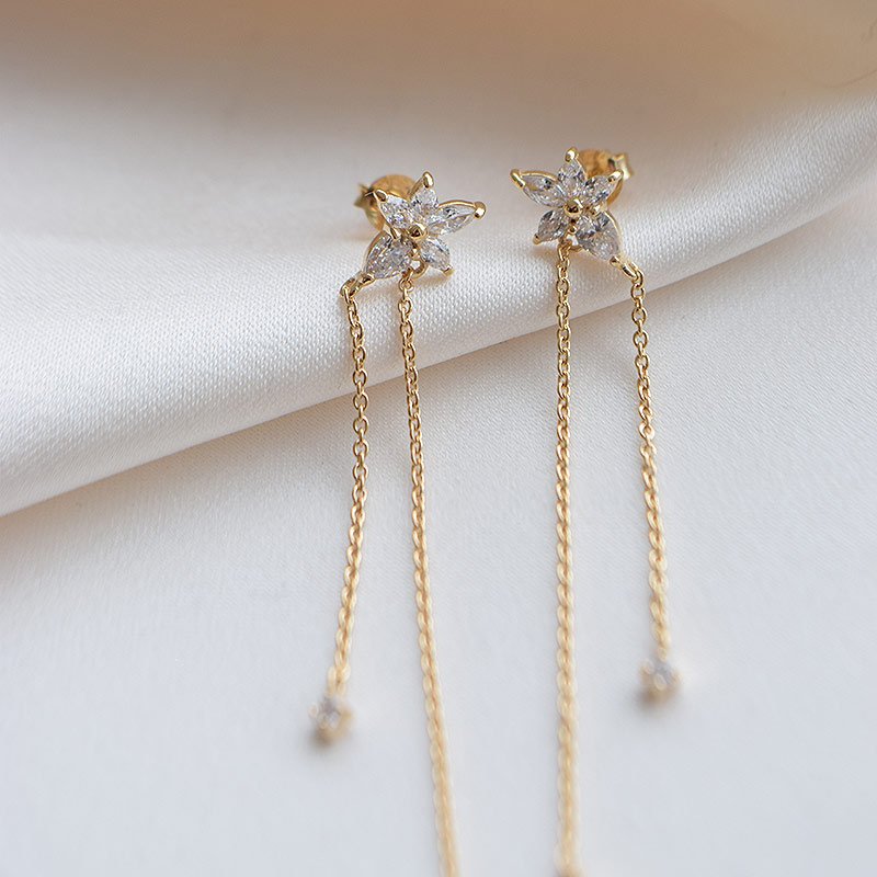 "Lilje" blomster i 18k forgylt sterlings�lv