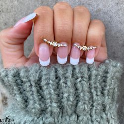 "Evie" forgyldt restikker med hvide sten