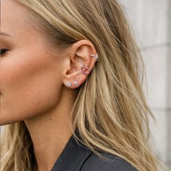 "Camille" earcuff i sterling s�lv med zirkonia