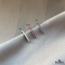 "Camille" earcuff slv rering med sten-Valgfri farve!