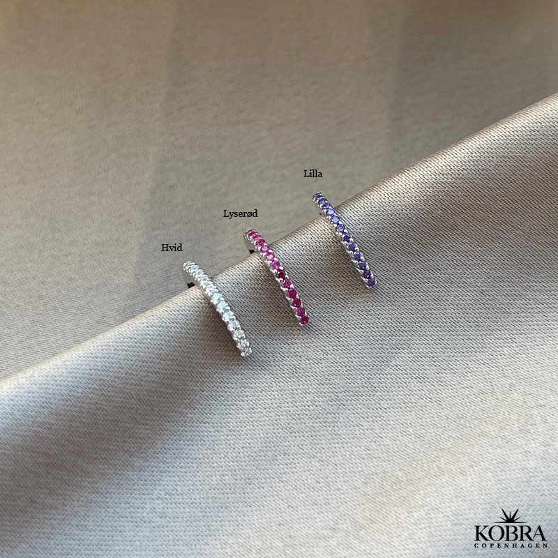 "Camille" earcuff slv rering med sten-Valgfri farve!