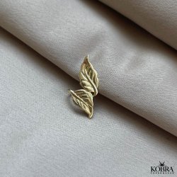 "Lavender" bladformet earcuff i forgyldt