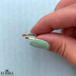 "Hawaii" lille guld earcuff med farvet sten